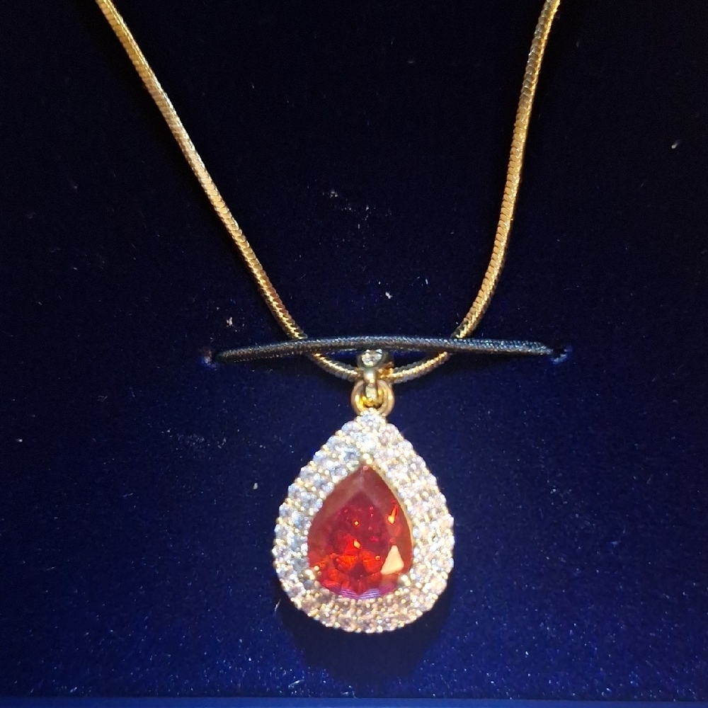 Necklace for Women-Teardrop Birthstone with Light-Up Gift Box